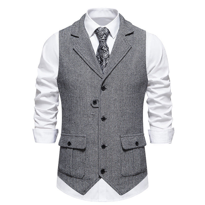 Reinhold | Herren Vintage Weste mit Knöpfen - Brown - Image 6