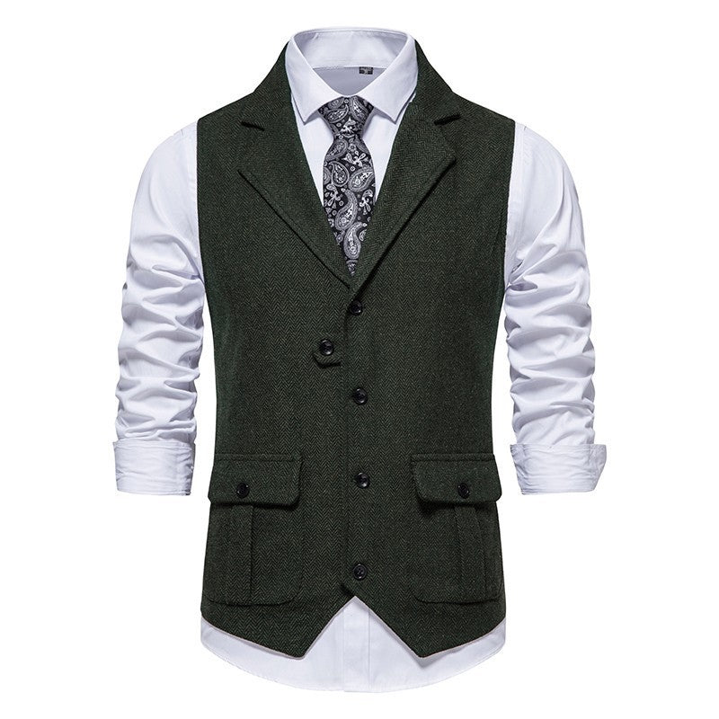Reinhold | Herren Vintage Weste mit Knöpfen - Brown - Image 7