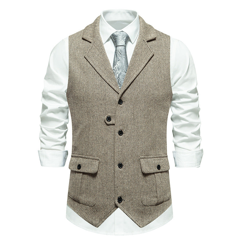 Reinhold | Herren Vintage Weste mit Knöpfen - Brown - Image 8