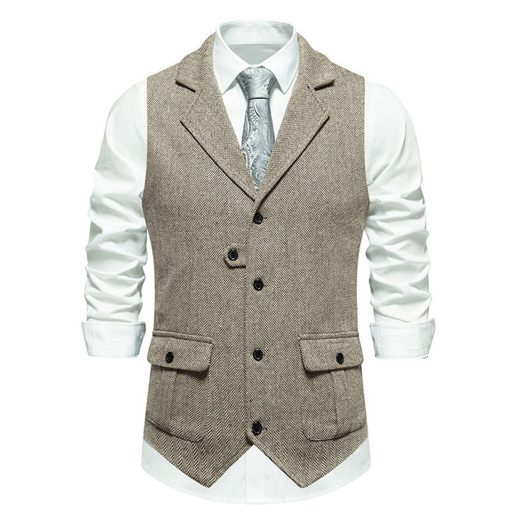 Reinhold | Herren Vintage Weste mit Knöpfen - Brown - Image 8