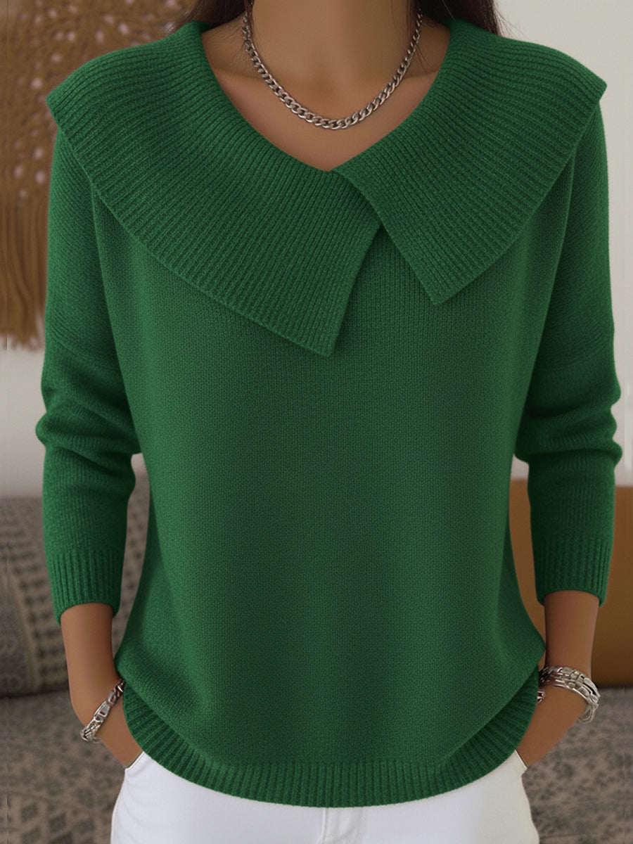 Renelde | Damen Strickpullover mit weichem Kragen - Red - Image 3