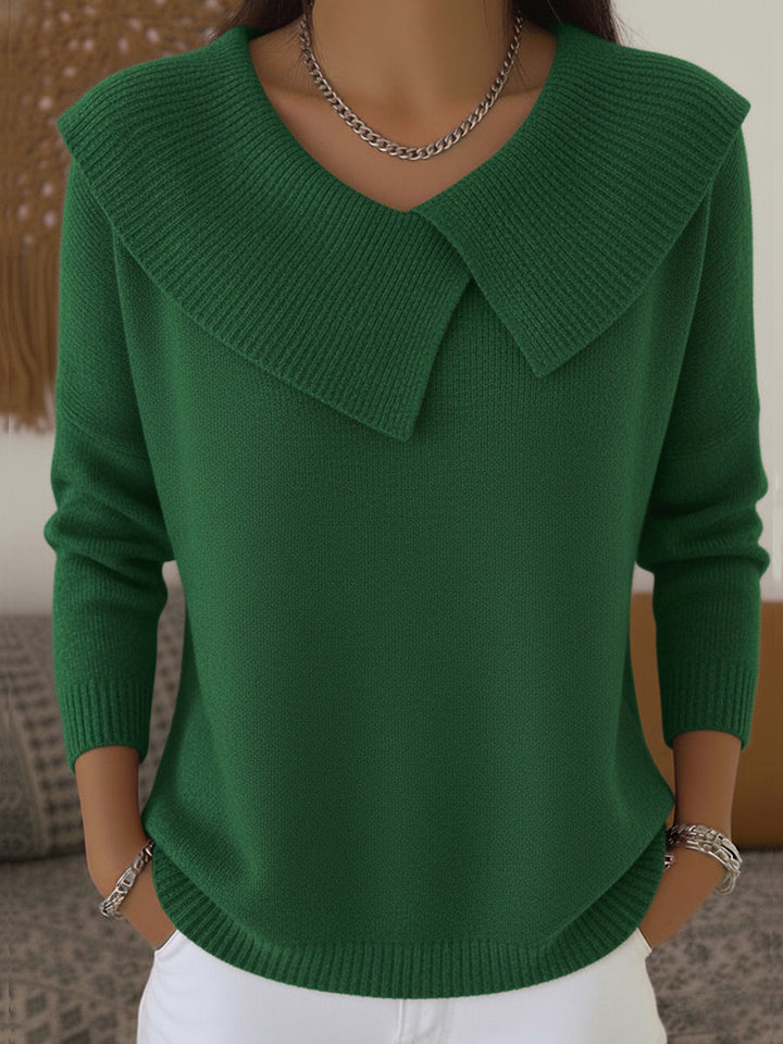 Renelde | Damen Strickpullover mit weichem Kragen - Red - Image 3