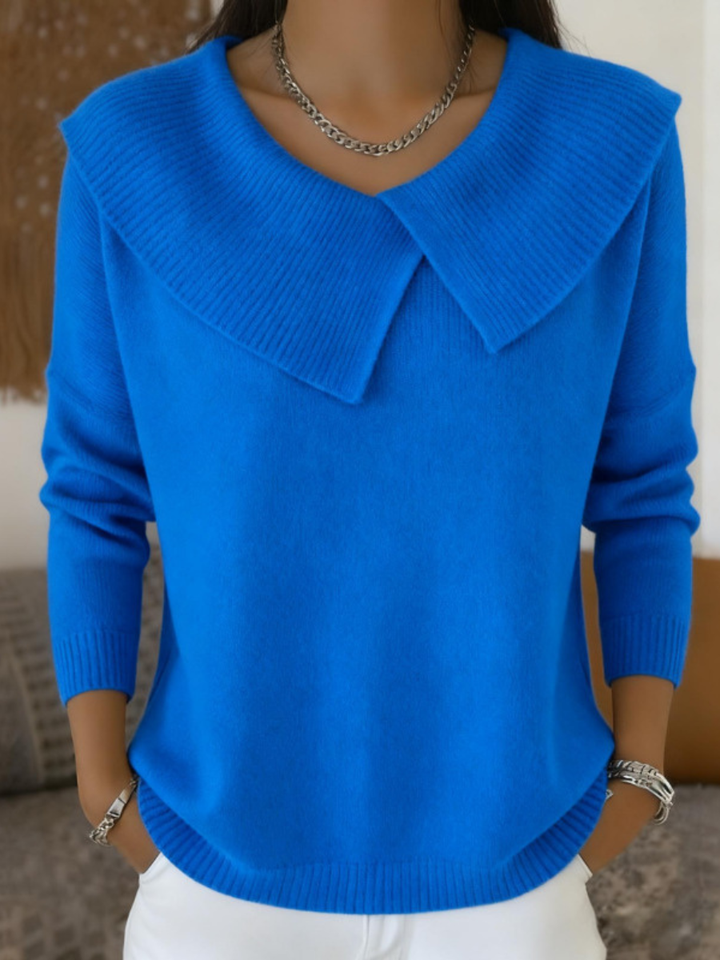 Renelde | Damen Strickpullover mit weichem Kragen - Red - Image 5