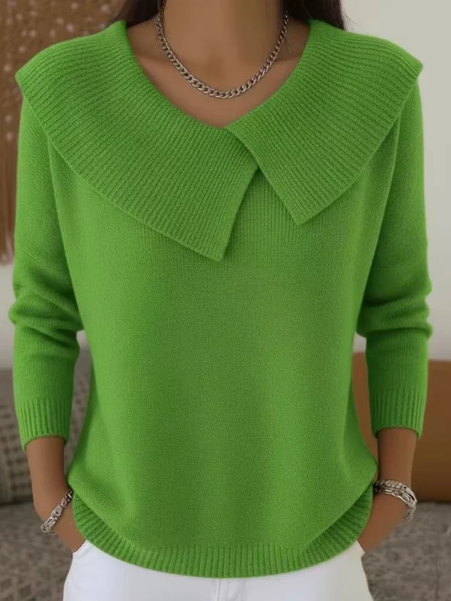 Renelde | Damen Strickpullover mit weichem Kragen - Red - Image 7