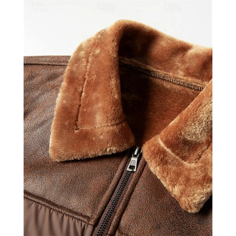 Roderik | Herren Steppjacke mit Fellkragen Winterjacke