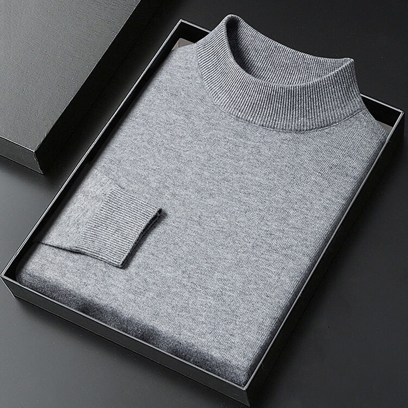 Rolvard | Herren Strickpullover Stehkragen Grau - Light Grey - Image 1