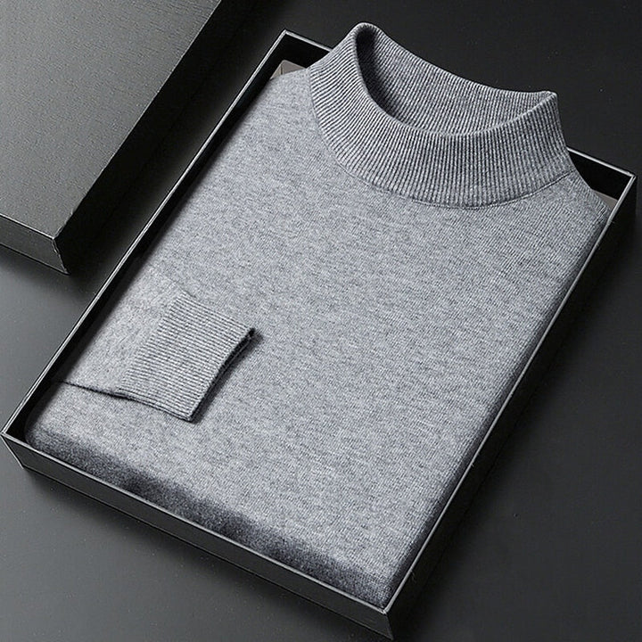 Rolvard | Herren Strickpullover Stehkragen Grau - Light Grey - Image 1