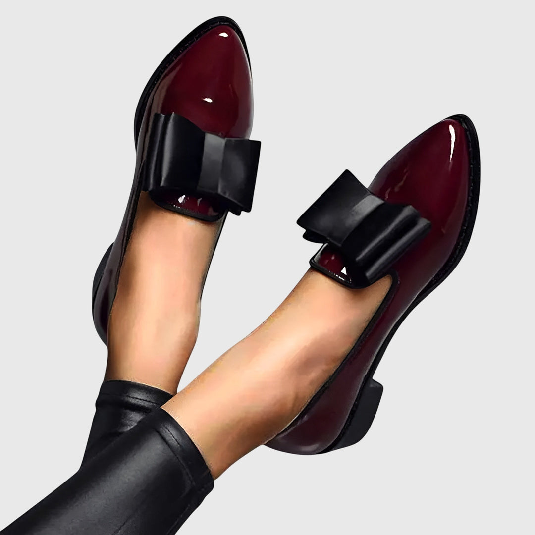 Romy | Damen Loafer mit Schleife in Burgundy - Burgundy - Image 1