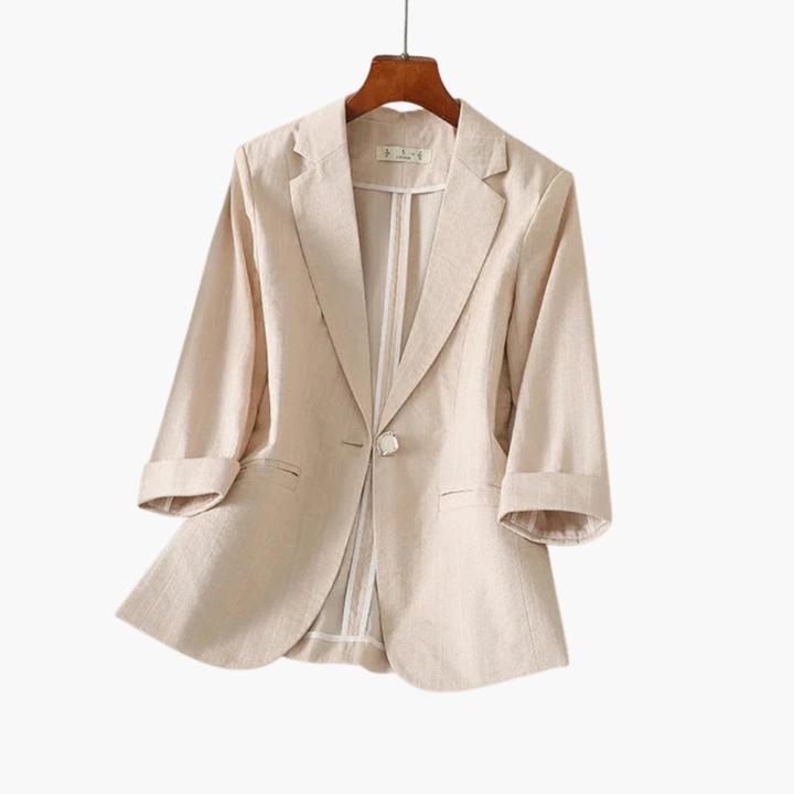 Rosalind | Damen Rosa 3/4 Arm Blazer - Pink - Image 3
