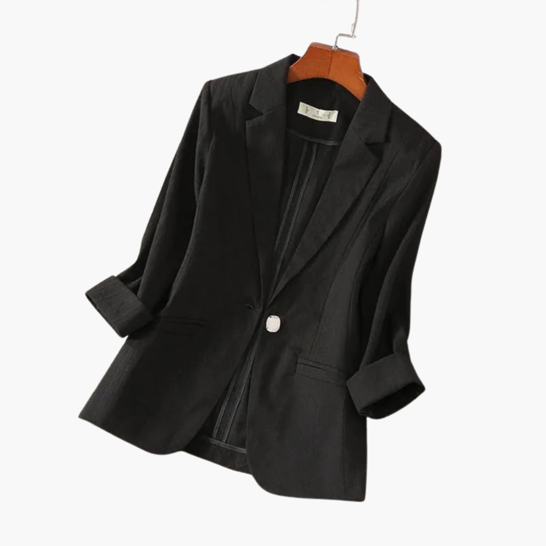 Rosalind | Damen Rosa 3/4 Arm Blazer - Pink - Image 4