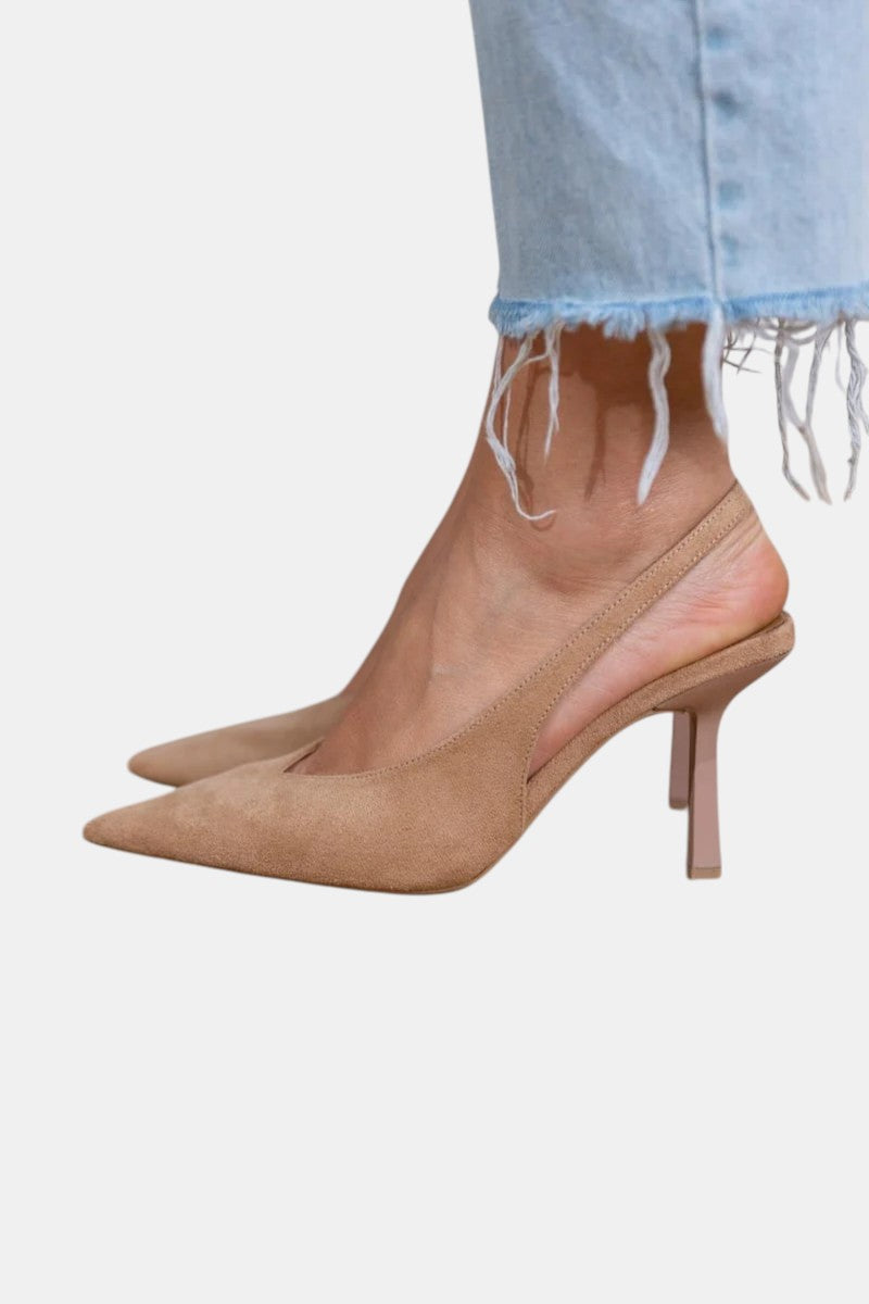 Rosemarie | Damen Slingback Pumps mit spitzer Kappe - Beige - Image 1