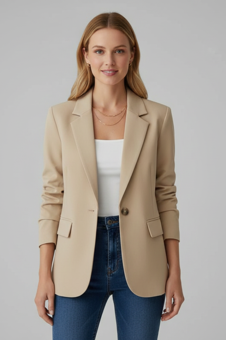 Rosemarie | Damen Taillierter Einreihiger Blazer - Red - Image 9