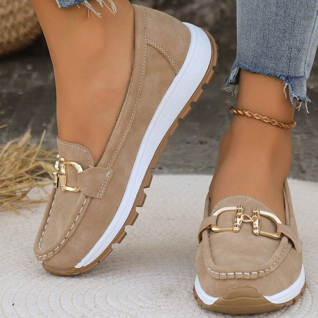 Rosemunde | Damen Loafer Schuhe mit Schnalle - Beige - Image 1