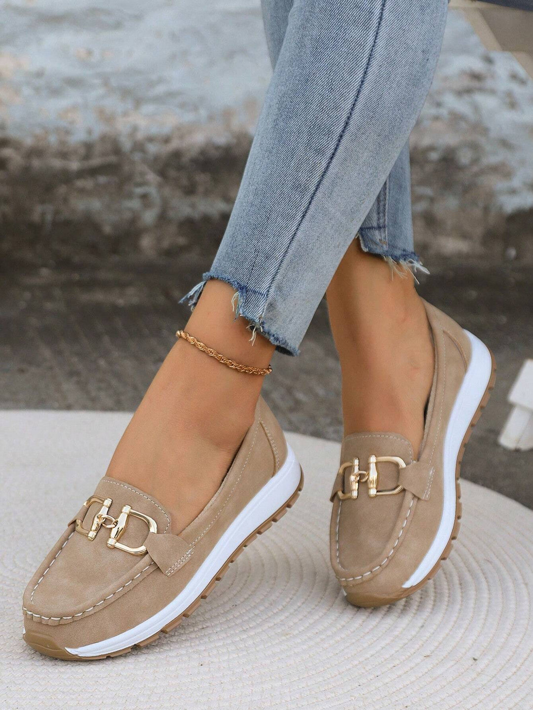 Rosemunde | Damen Loafer Schuhe mit Schnalle - Beige - Image 2