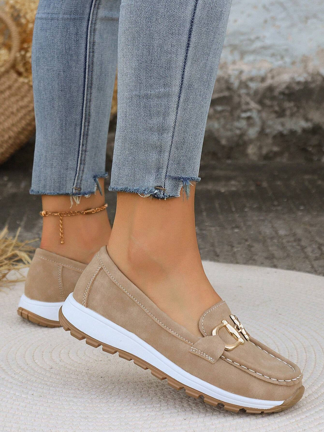 Rosemunde | Damen Loafer Schuhe mit Schnalle - Beige - Image 4