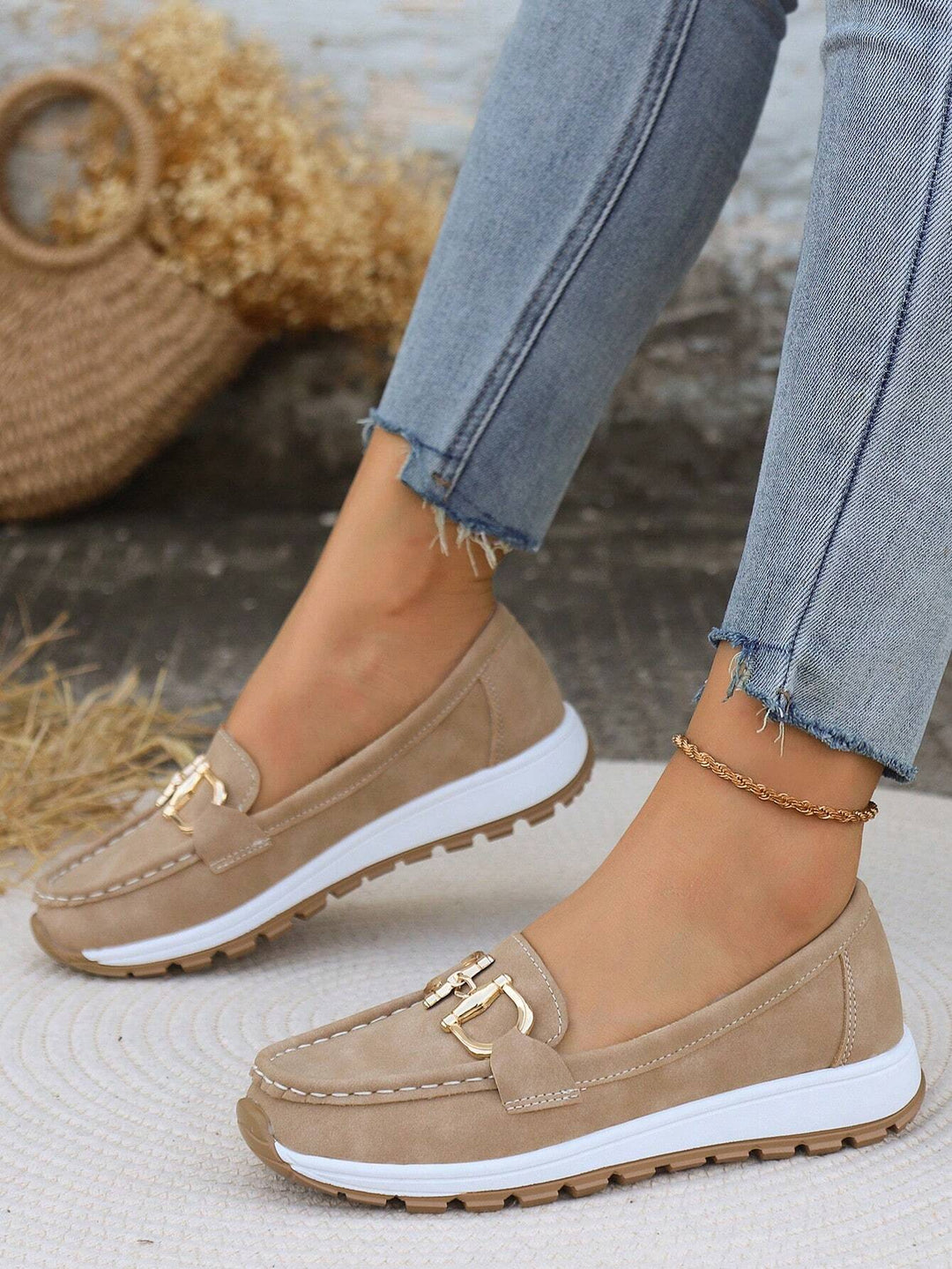 Rosemunde | Damen Loafer Schuhe mit Schnalle - Beige - Image 6
