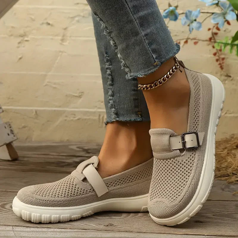 Rosetta | Damen Orthopädische Mesh Sandalen mit Klettverschluss - Beige - Image 1