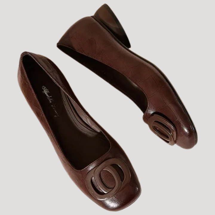 Rosina | Damen Ballerinas Quadratische Spitze Slip-On - Black - Image 3