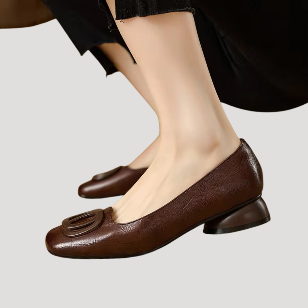 Rosina | Damen Ballerinas Quadratische Spitze Slip-On - Black - Image 4