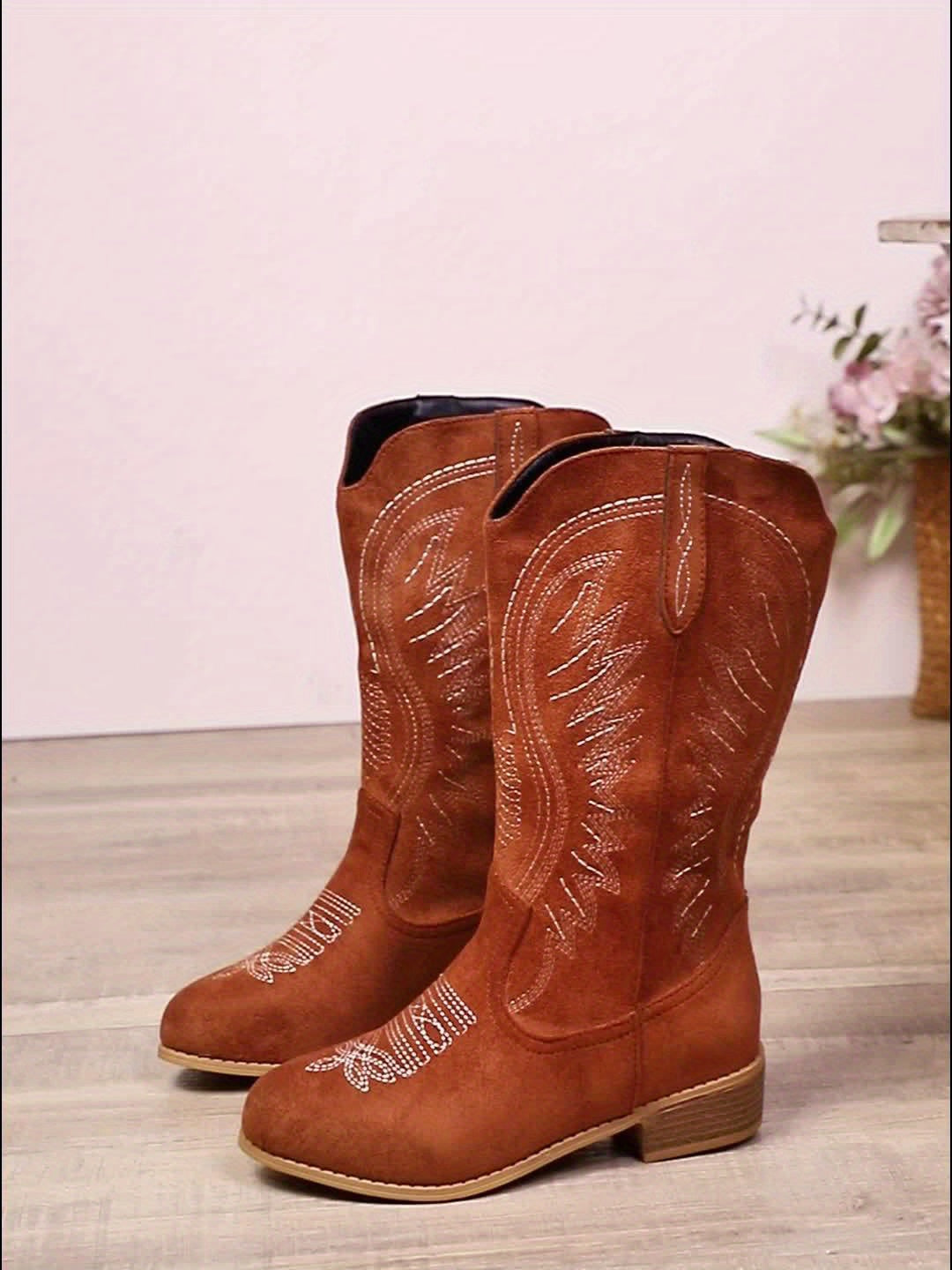 Roswitha | Damen Westernstiefel Weitschaft Braun - Brown - Image 7