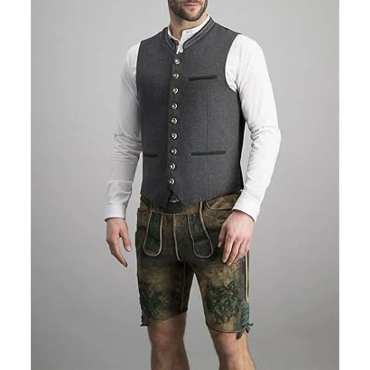 Rupert | Herren Traditionelle Weste Knopfverschluss - Grey - Image 2