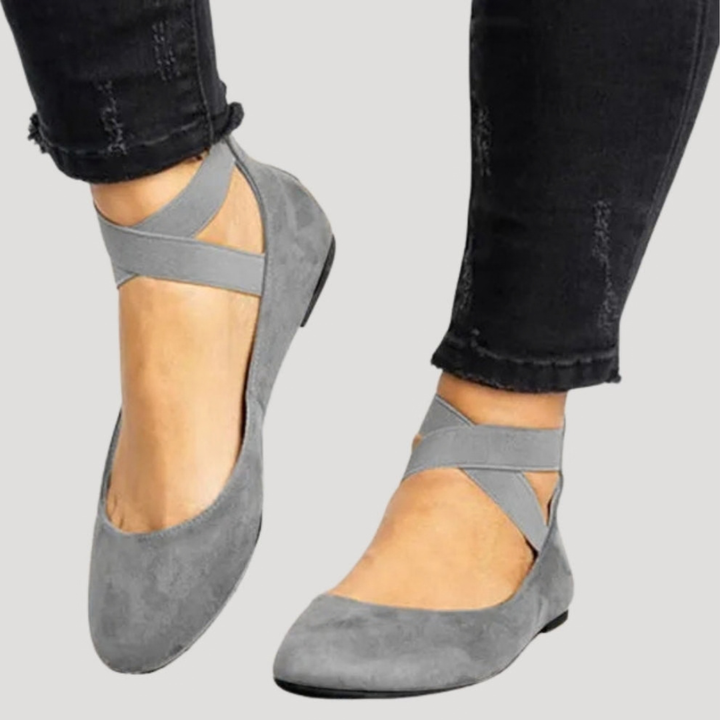Saskia | Damen Riemchen Ballerinas - Brown - Image 3