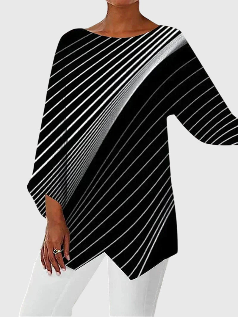Saskia | Damen Schmetterling Print Tunika mit Glitzer - Black - Image 2