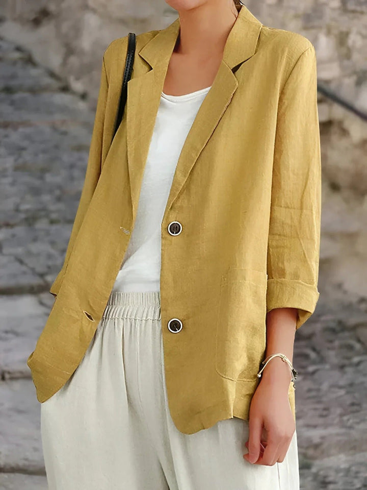 Seraphiel | Damen Taillierter Blazer - Yellow - Image 1