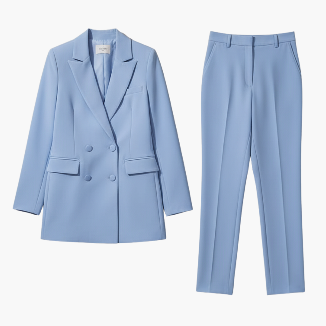Seraphima | Damen Blazer Anzug Set mit Hose - Light Blue - Image 1