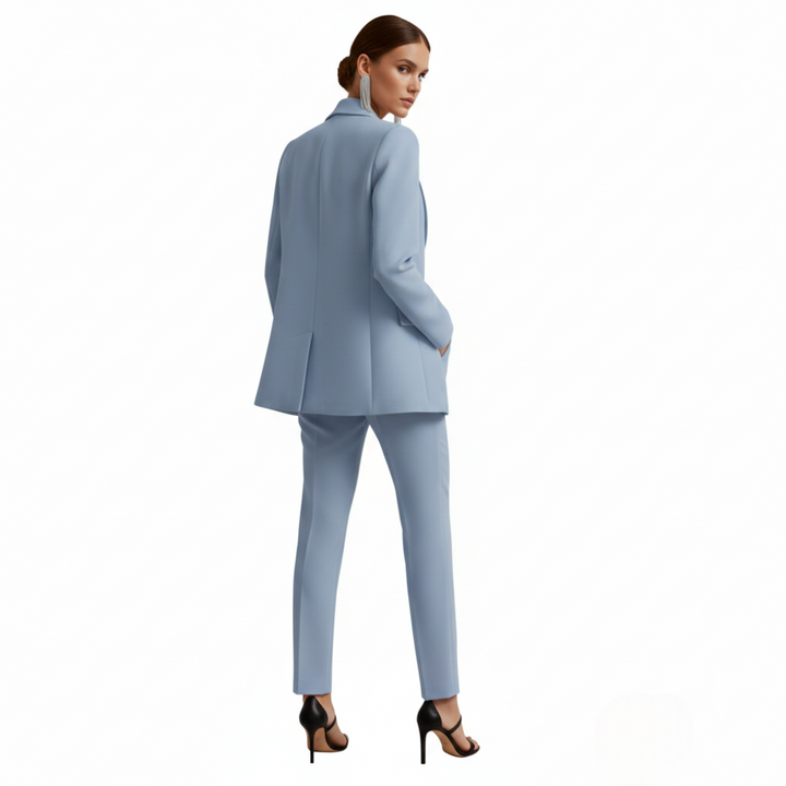 Seraphima | Damen Blazer Anzug Set mit Hose - Light Blue - Image 3