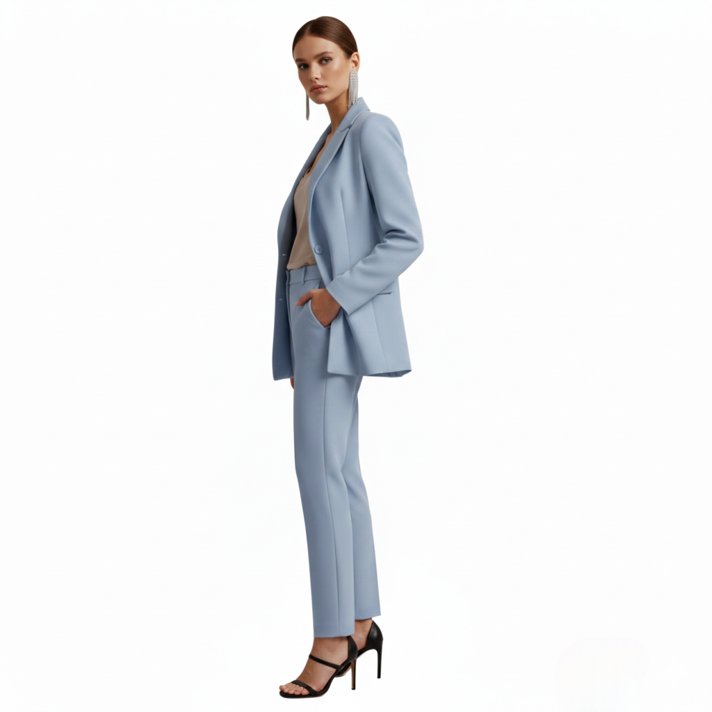 Seraphima | Damen Blazer Anzug Set mit Hose - Light Blue - Image 5