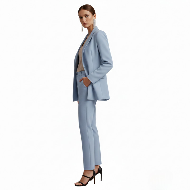 Seraphima | Damen Blazer Anzug Set mit Hose - Light Blue - Image 5