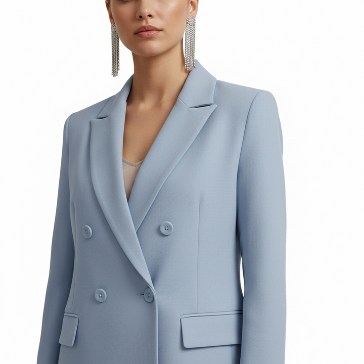 Seraphima | Damen Blazer Anzug Set mit Hose - Light Blue - Image 6