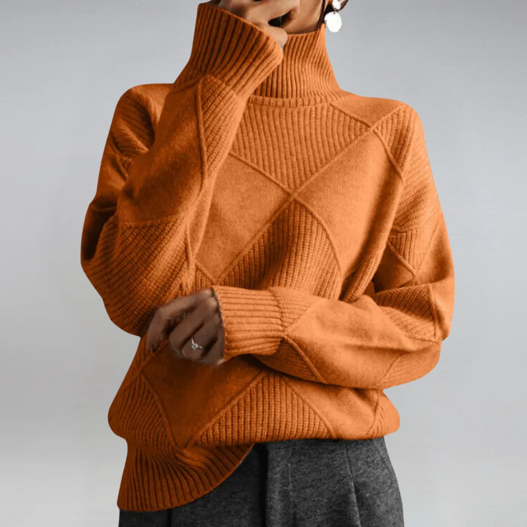 Sigara | Damen Rollkragen Strickpullover - Hot Pink - Image 6
