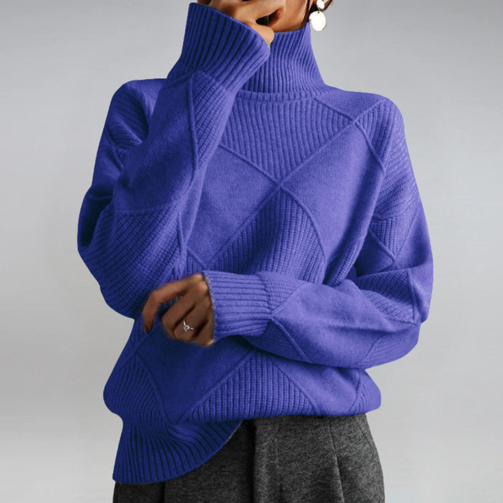 Sigara | Damen Rollkragen Strickpullover - Hot Pink - Image 8