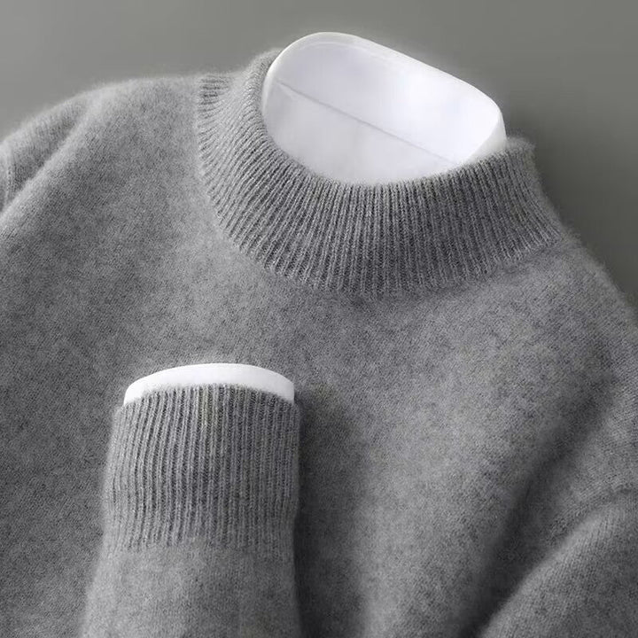 Siglinde | Damen Strickpullover Rundhals Pullover - Cream - Image 5