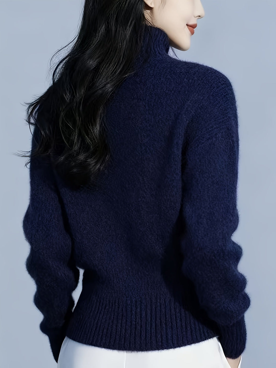 Sigolde | Damen Strickjacke mit Knopfleiste und Stehkragen - Red - Image 9