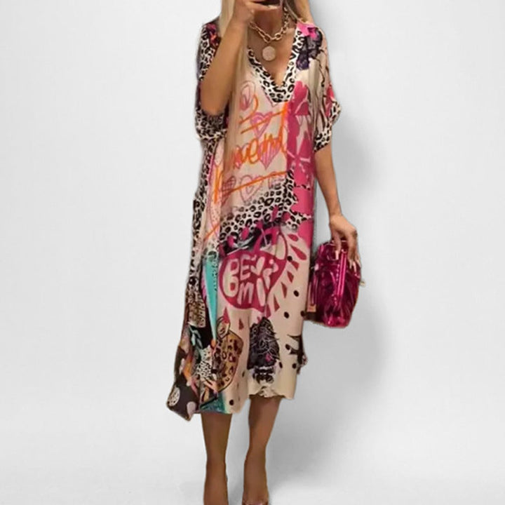 Sigrid | Damen Allover-Print Tunika V-Ausschnitt - Image 1