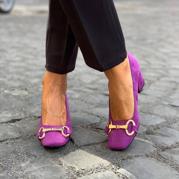 Silveka | Damen Loafer mit Absatz Pumps - Purple - Image 1