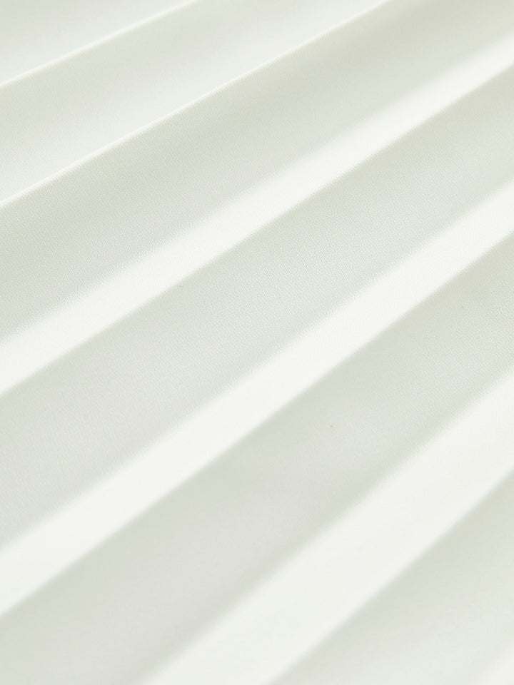 Ivory | Damen Trägerlos Midikleid Plissee mit Schlitz, elegant