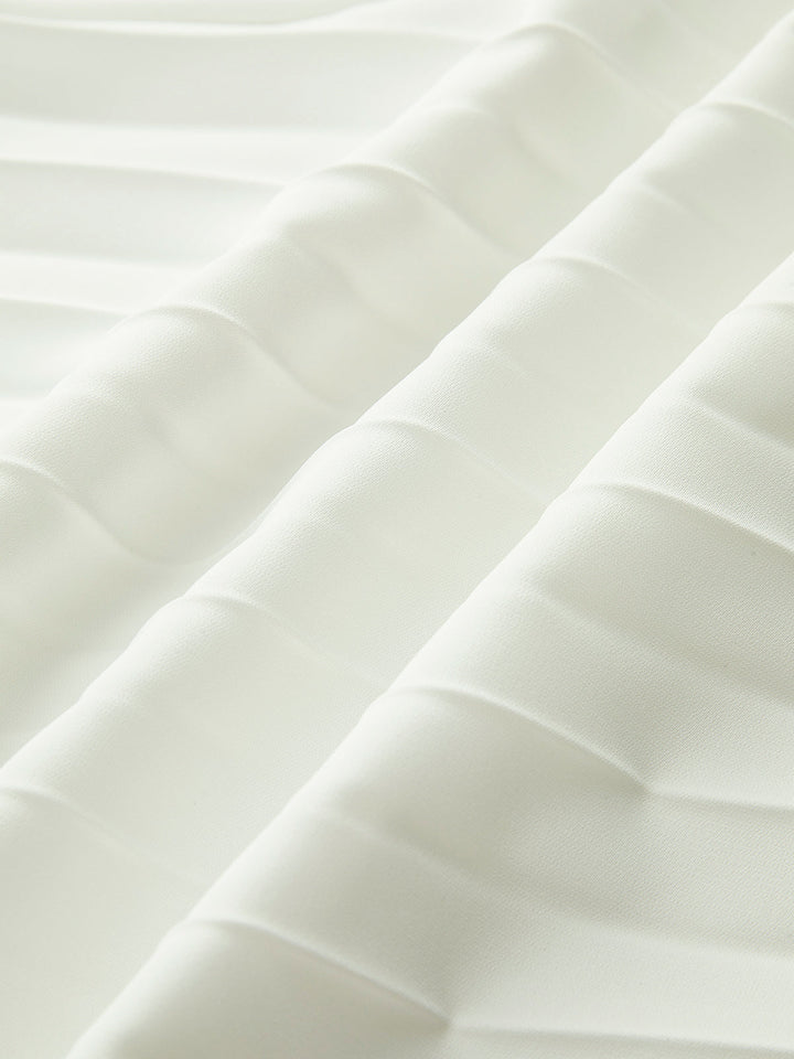 Ivory | Damen Trägerlos Midikleid Plissee mit Schlitz, elegant
