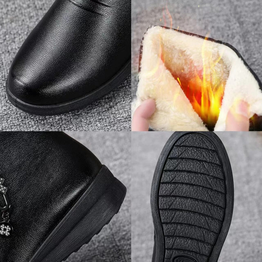 Solveig | Damen Winterstiefel gefütterte Stiefeletten - Black - Image 4