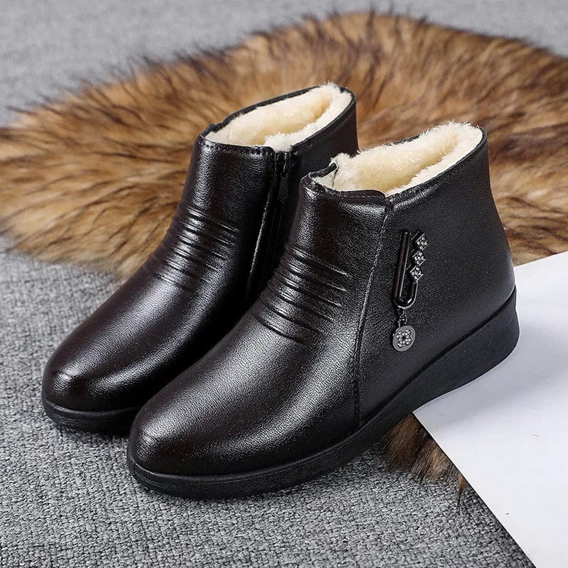 Solveig | Damen Winterstiefel gefütterte Stiefeletten - Black - Image 7