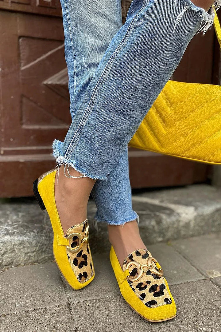 Solveike | Damen Loafer mit Leopardenmuster - Yellow - Image 2