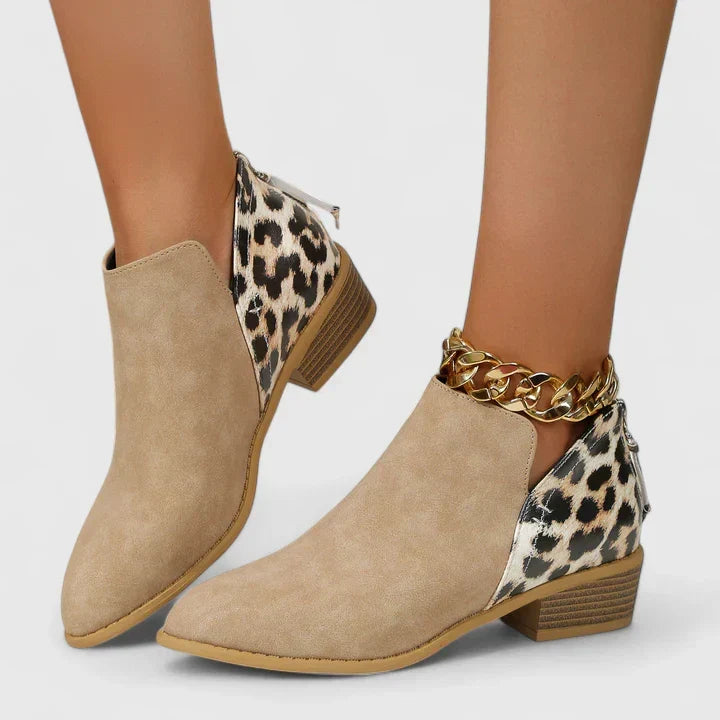 Solveja | Damen Stiefeletten Leopard Blockabsatz - Leopard - Image 5