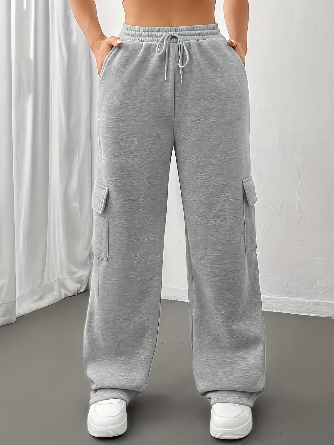 Solvind | Damen Cargo Sweatpants Relaxed Fit - Grey - Image 3