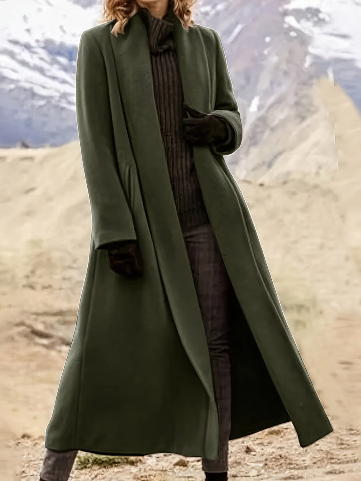 Solvind | Damen Langer Mantel Weiter Schnitt - Olive Green - Image 2