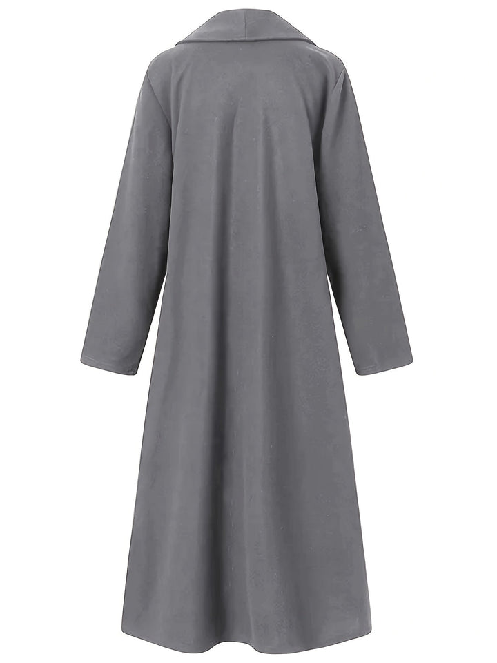 Solvind | Damen Langer Mantel Weiter Schnitt - Olive Green - Image 25