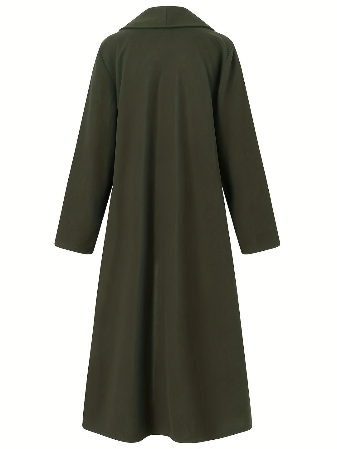 Solvind | Damen Langer Mantel Weiter Schnitt - Olive Green - Image 4