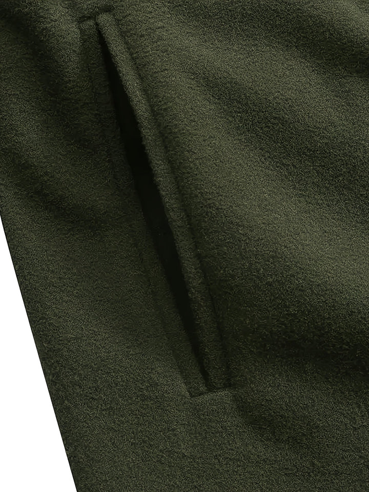 Solvind | Damen Langer Mantel Weiter Schnitt - Olive Green - Image 5